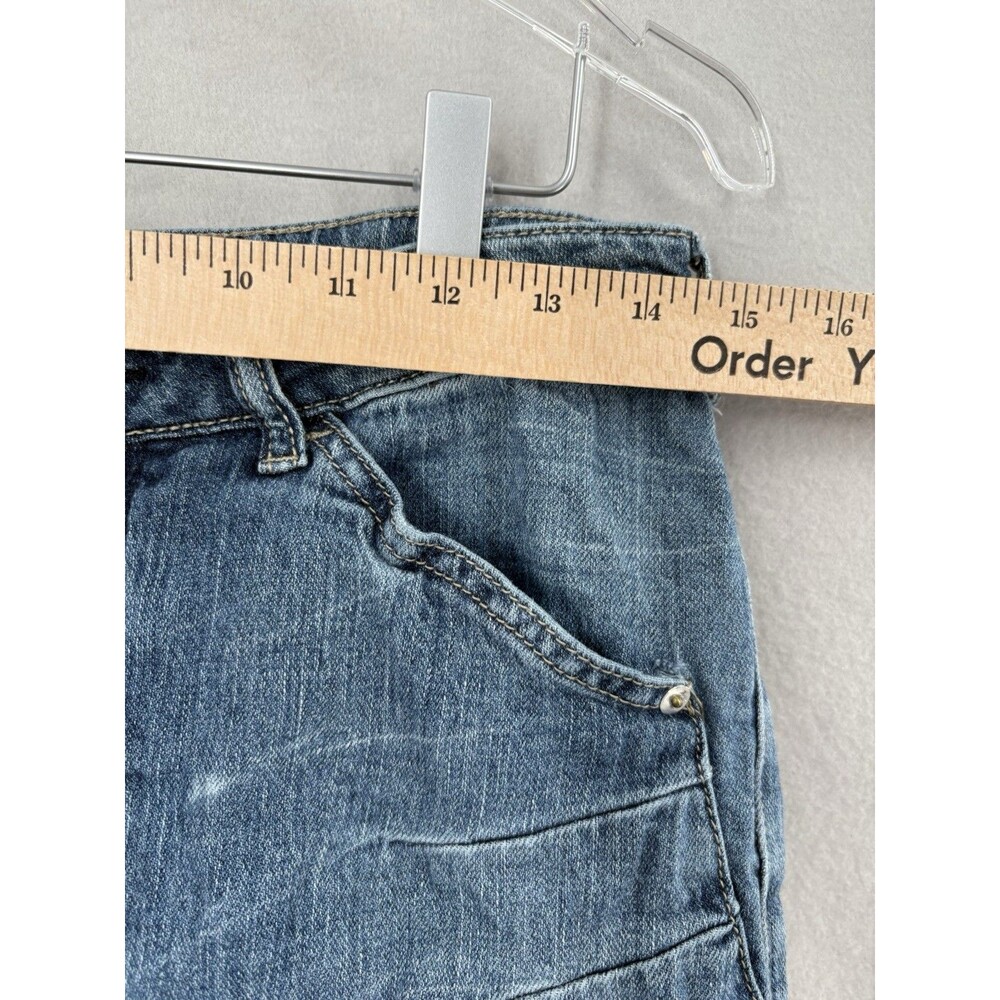 Anthropologie 28 Jeans Pilcro Barrel Bow Leg Boyfriend Distressed Stretch Blue - Picture 3 of 9